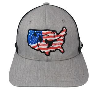 Westrek Hunting Duck USA Est. 2016 Snapback Trucker Hat Gray One Size Mesh Back